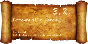 Borovnyák Kende névjegykártya